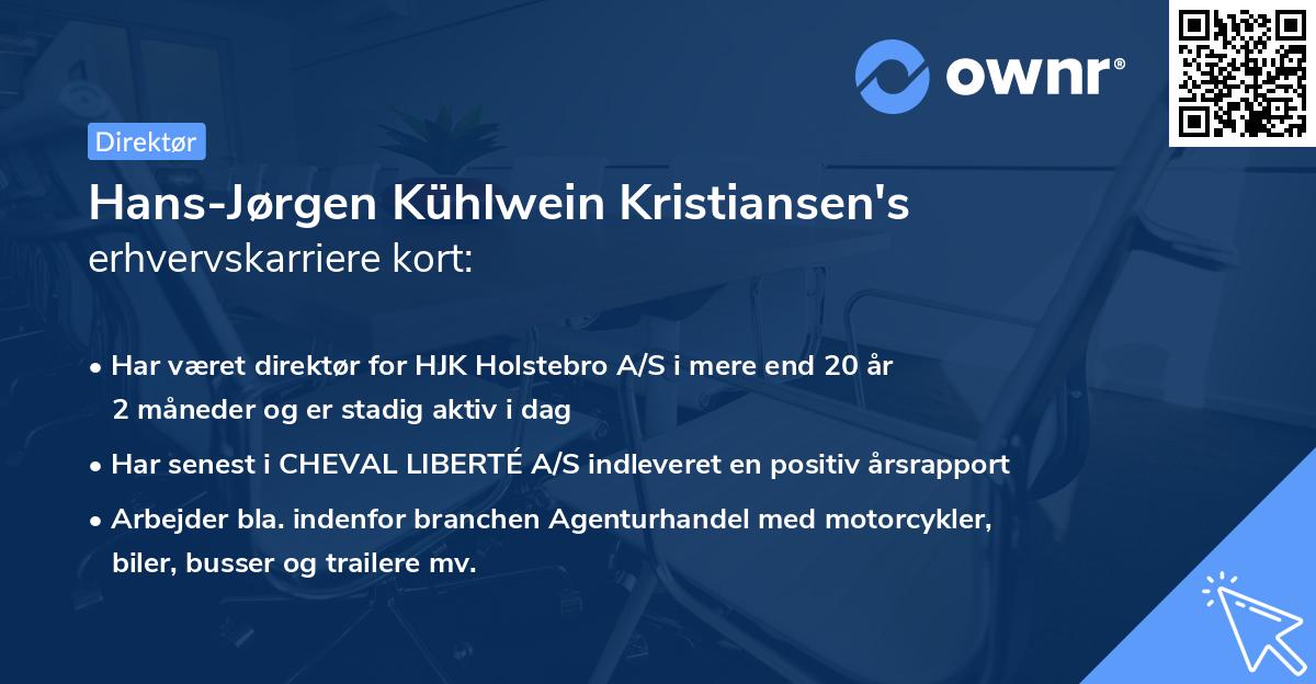 Hans-Jørgen Kühlwein Kristiansen's erhvervskarriere kort