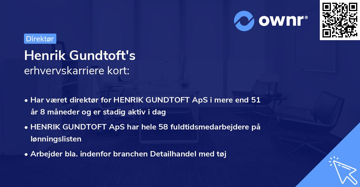 Henrik Gundtoft's erhvervskarriere kort