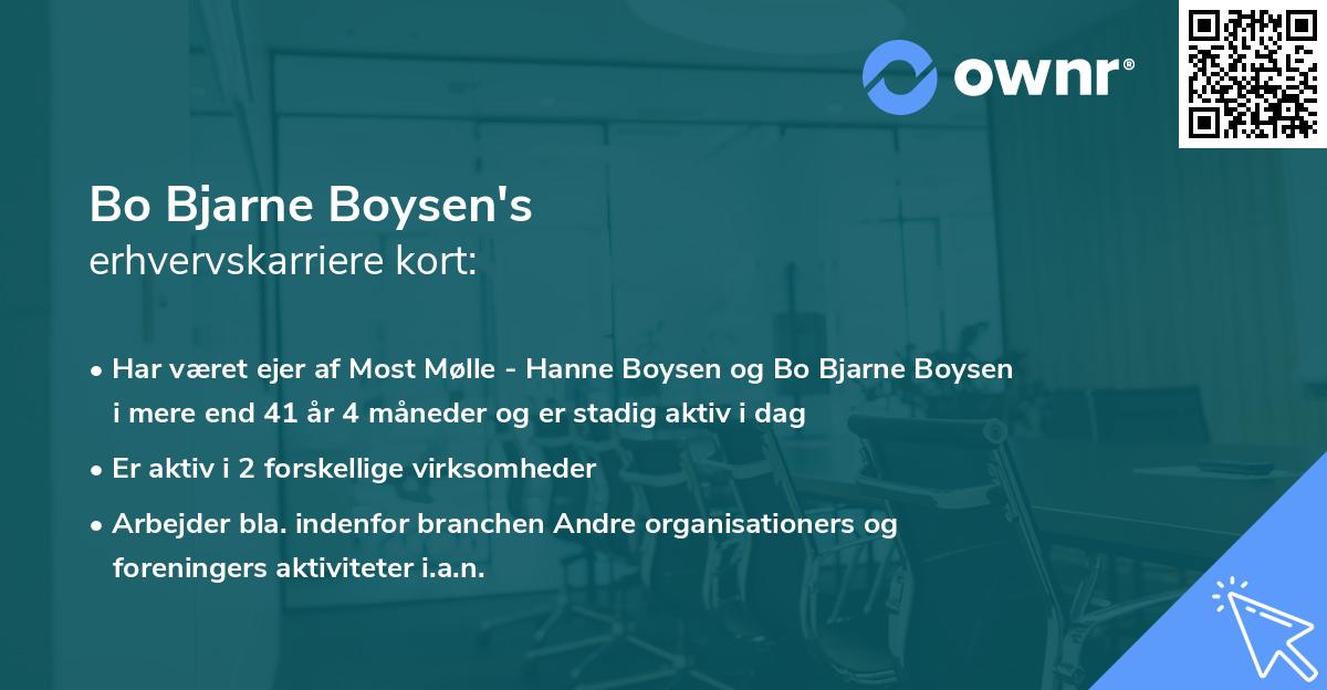 Bo Bjarne Boysen's erhvervskarriere kort