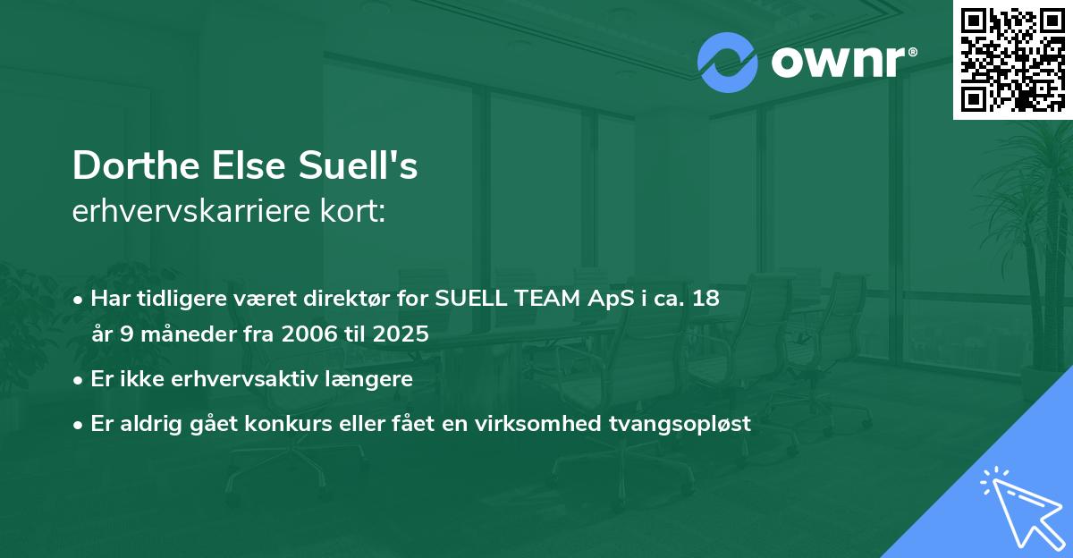 Dorthe Else Suell's erhvervskarriere kort