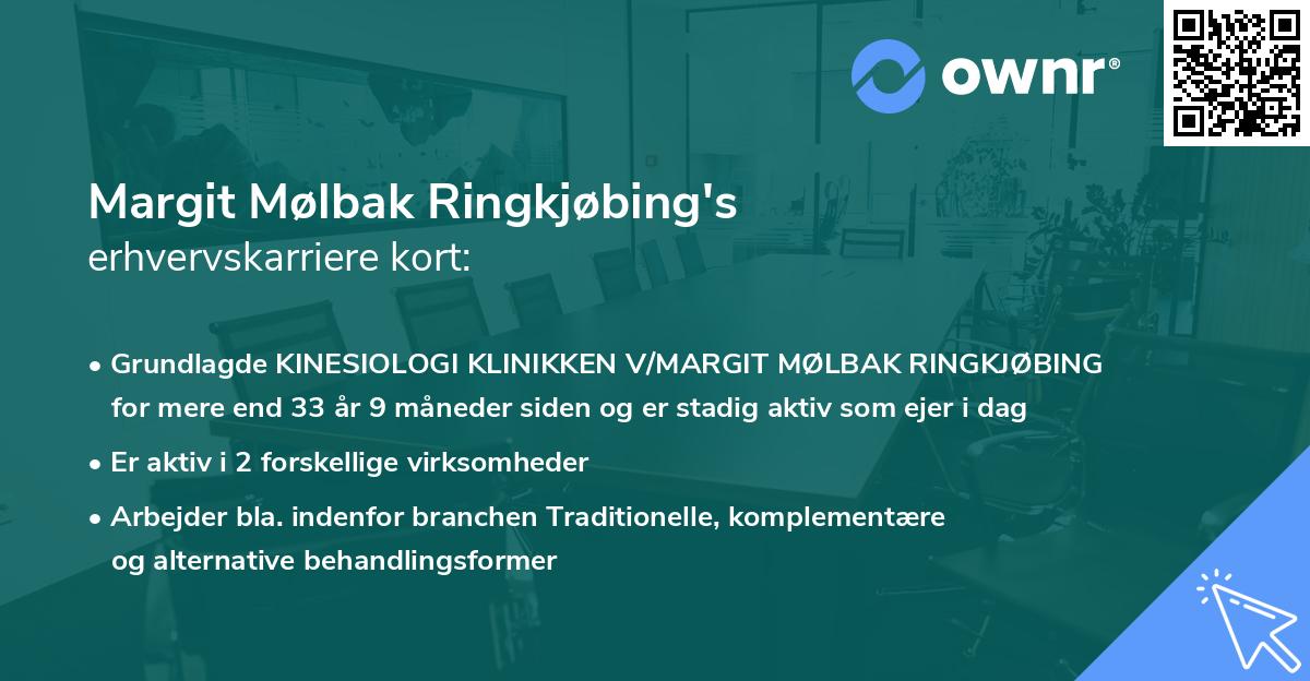 Margit Mølbak Ringkjøbing's erhvervskarriere kort