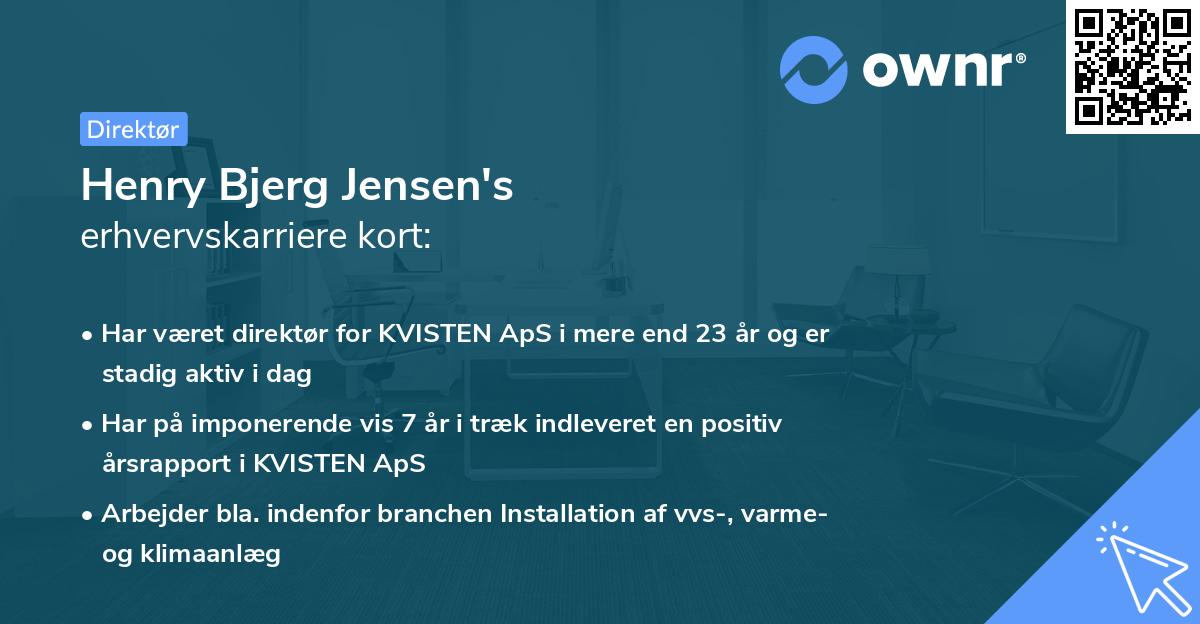 Henry Bjerg Jensen's erhvervskarriere kort