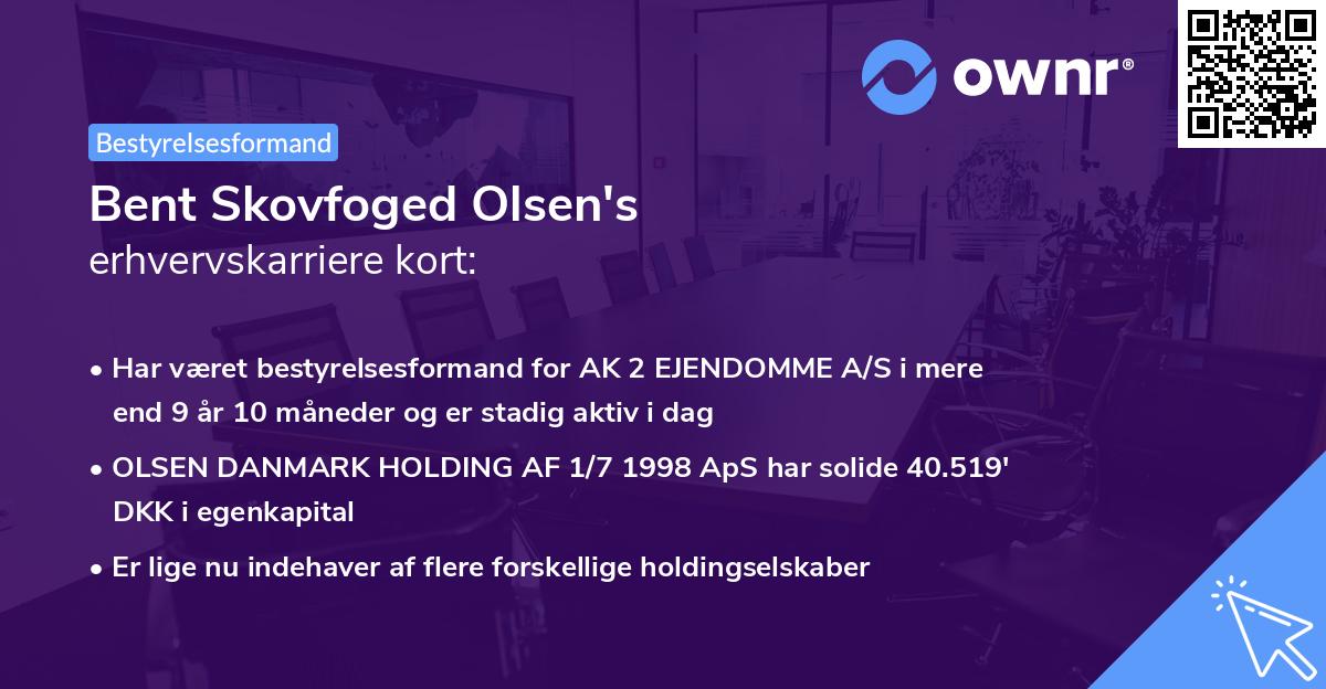 Bent Skovfoged Olsen's erhvervskarriere kort