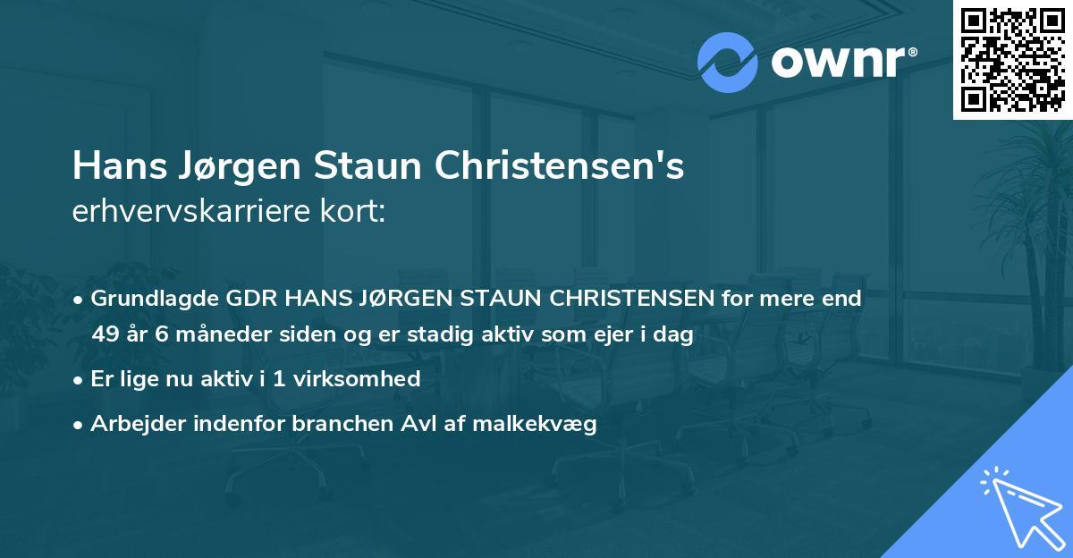 Hans Jørgen Staun Christensen's erhvervskarriere kort