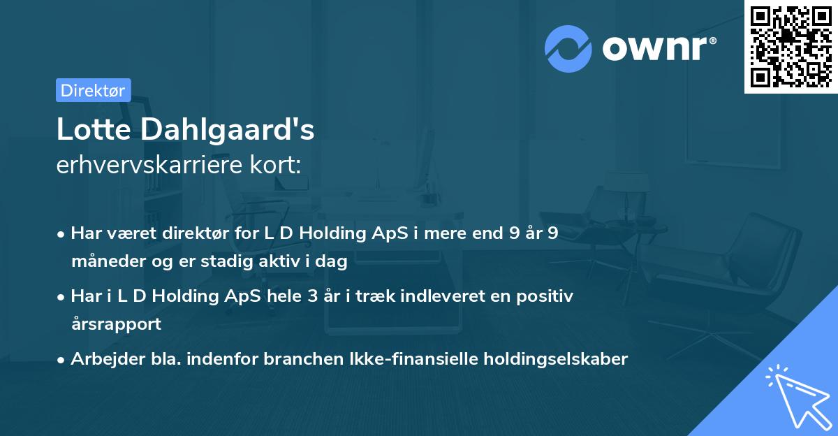 Lotte Dahlgaard's erhvervskarriere kort
