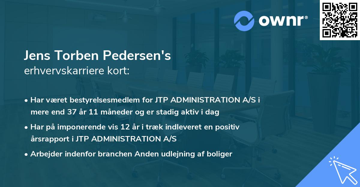 Jens Torben Pedersen's erhvervskarriere kort