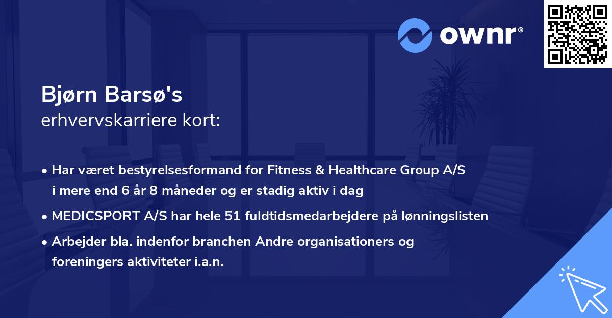 Bjørn Barsø's erhvervskarriere kort