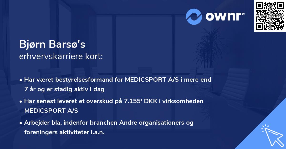 Bjørn Barsø's erhvervskarriere kort