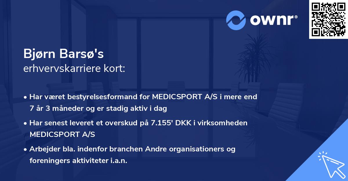 Bjørn Barsø's erhvervskarriere kort