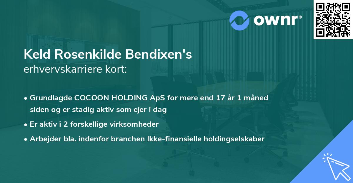 Keld Rosenkilde Bendixen's erhvervskarriere kort
