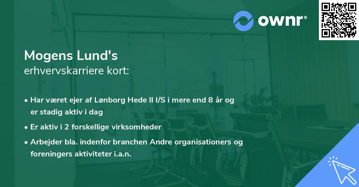 Mogens Lund's erhvervskarriere kort