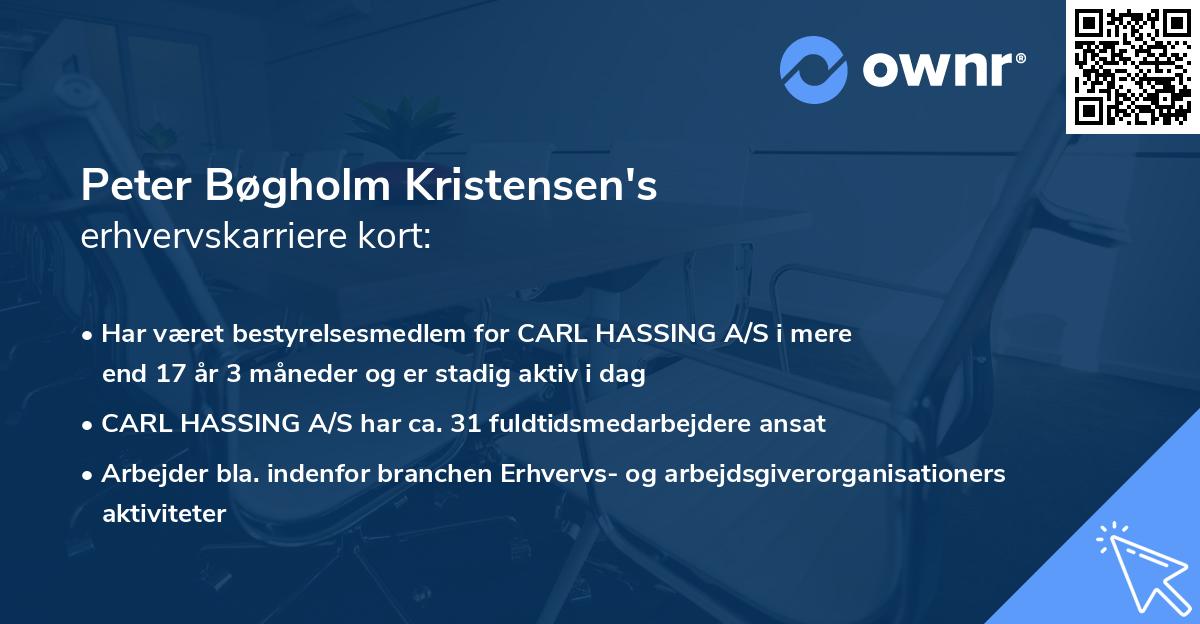 Peter Bøgholm Kristensen's erhvervskarriere kort