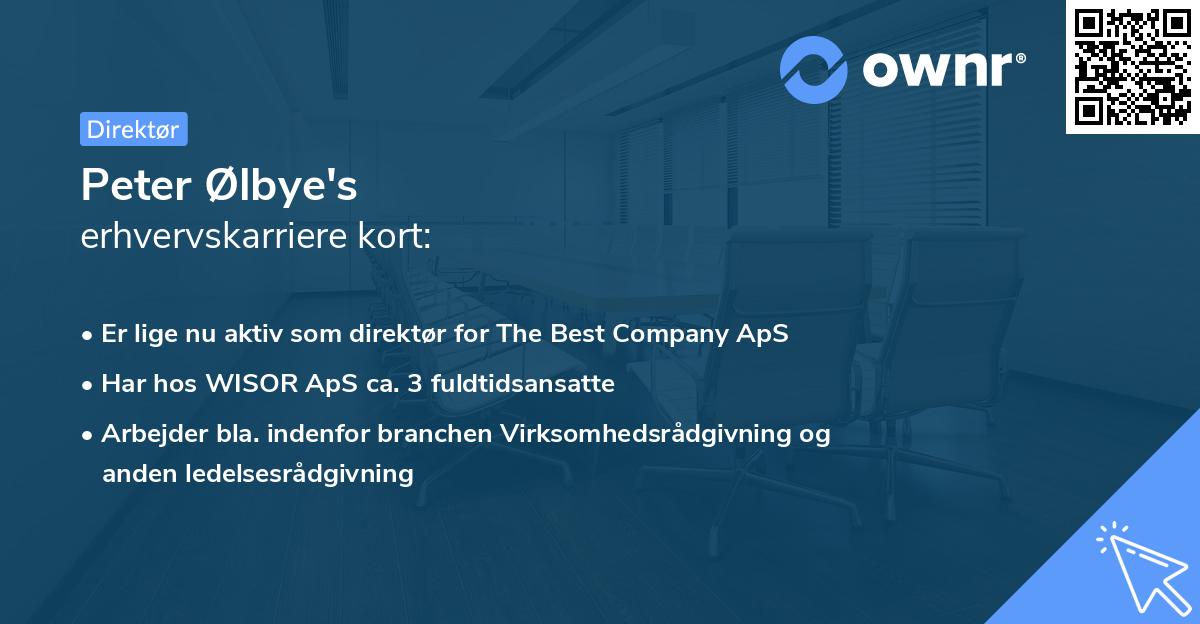 Peter Ølbye's erhvervskarriere kort