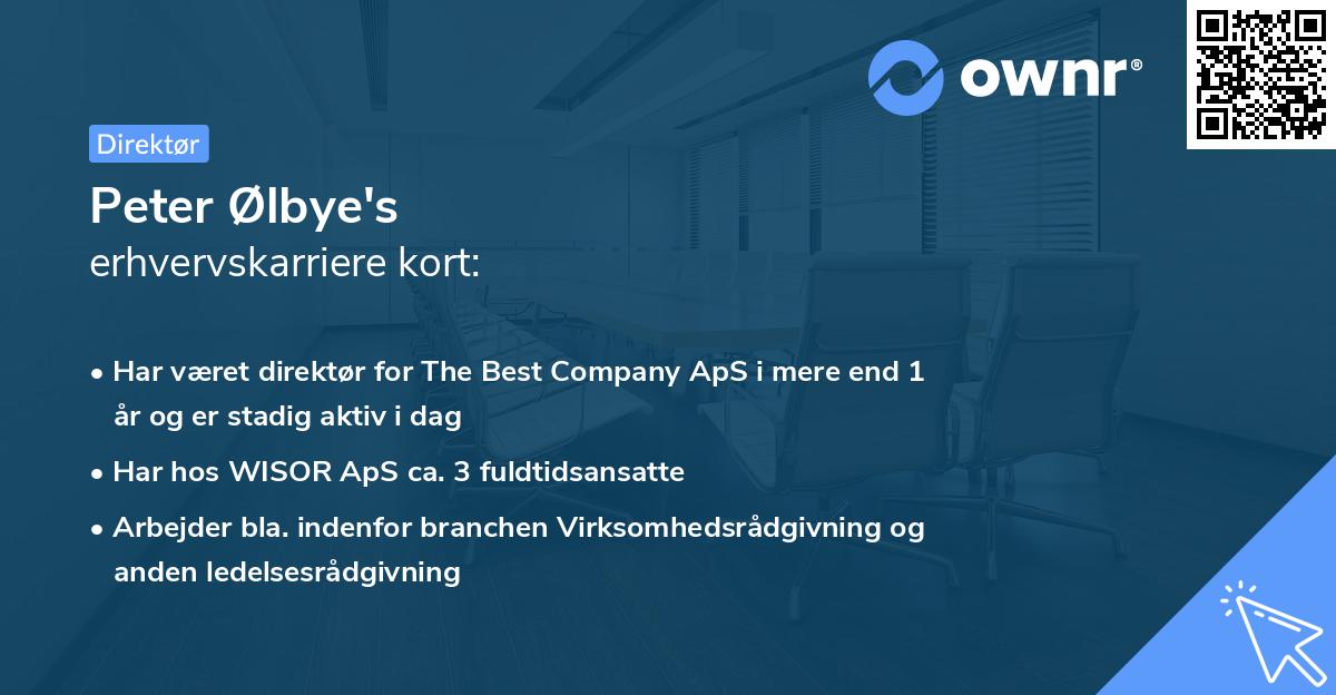 Peter Ølbye's erhvervskarriere kort