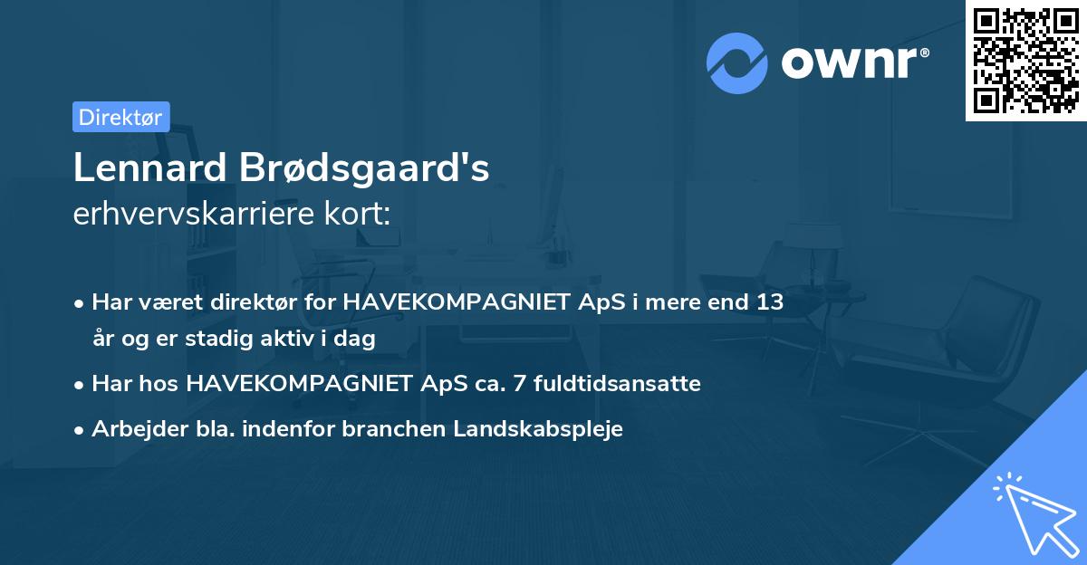 Lennard Brødsgaard's erhvervskarriere kort