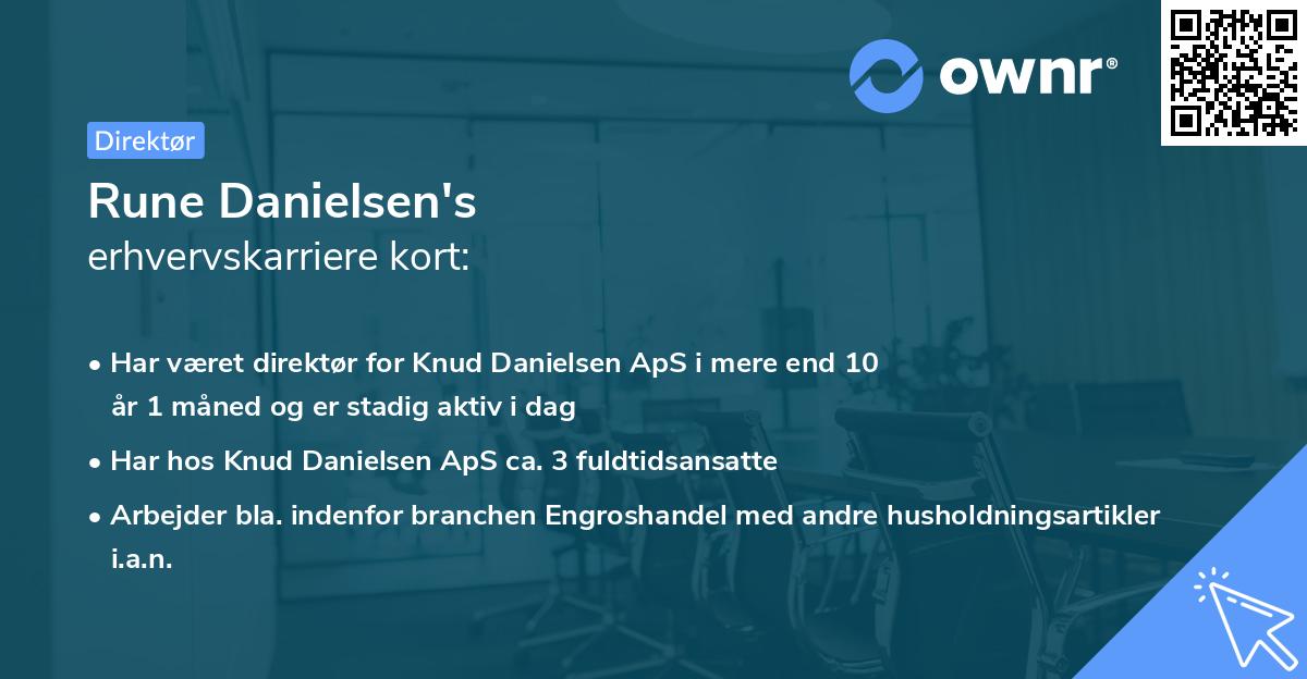 Rune Danielsen's erhvervskarriere kort