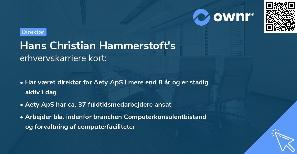 Hans Christian Hammerstoft's erhvervskarriere kort