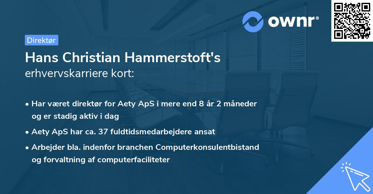 Hans Christian Hammerstoft's erhvervskarriere kort