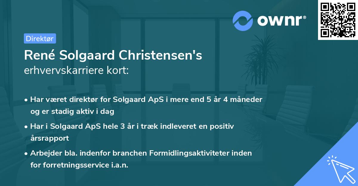 René Solgaard Christensen's erhvervskarriere kort