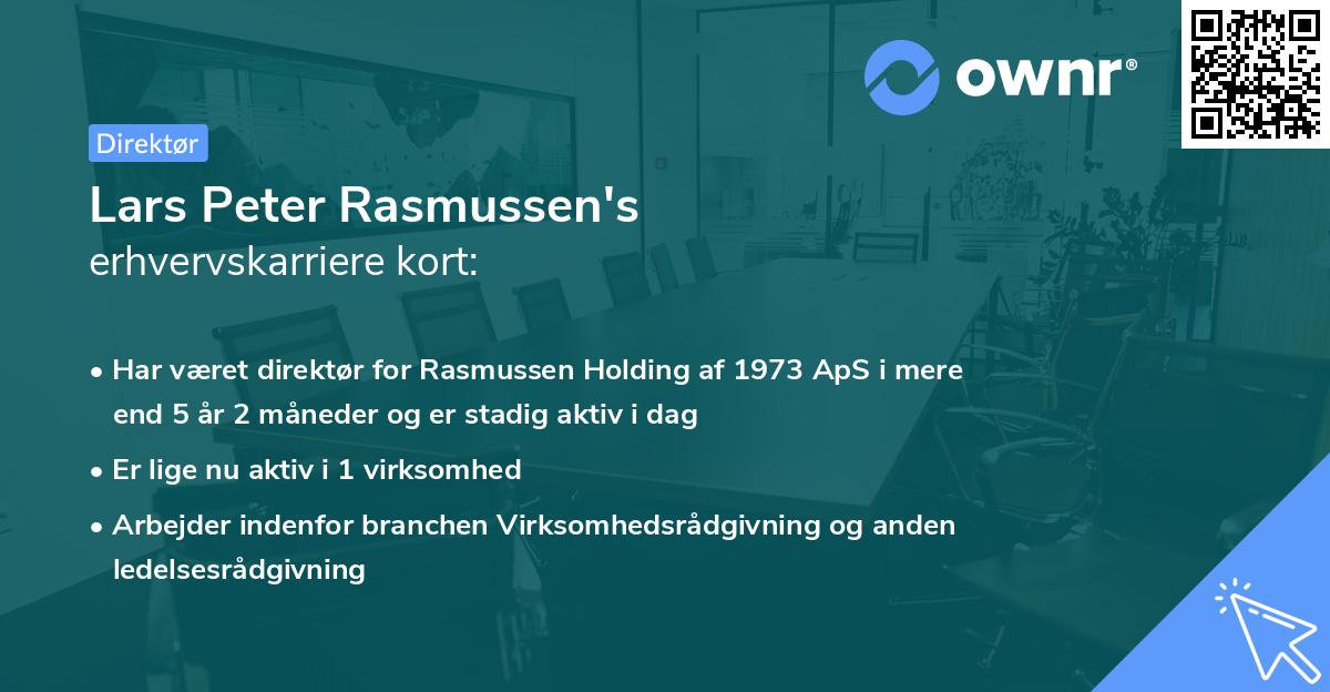 Lars Peter Rasmussen's erhvervskarriere kort