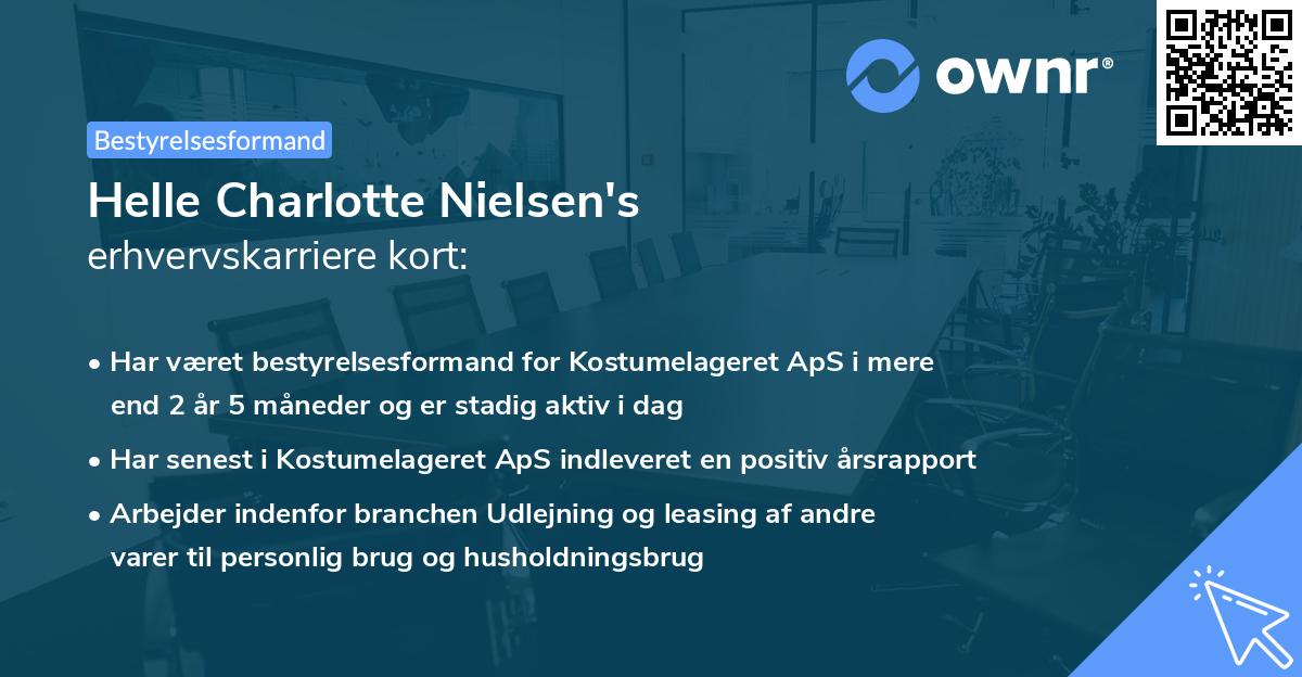 Helle Charlotte Nielsen's erhvervskarriere kort
