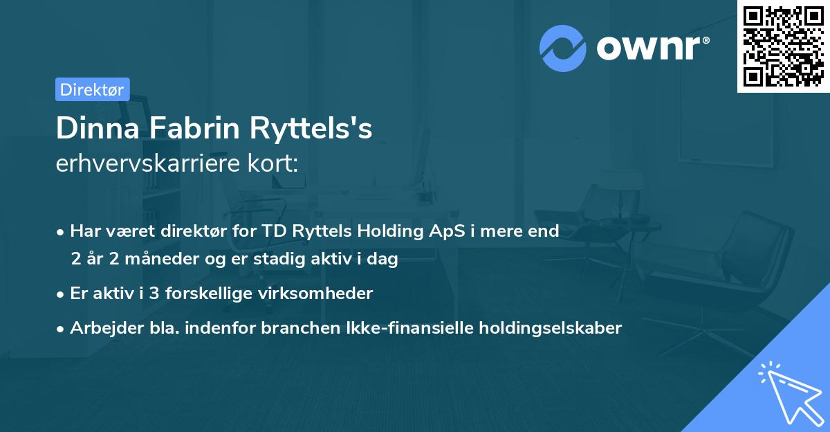 Dinna Fabrin Ryttels's erhvervskarriere kort