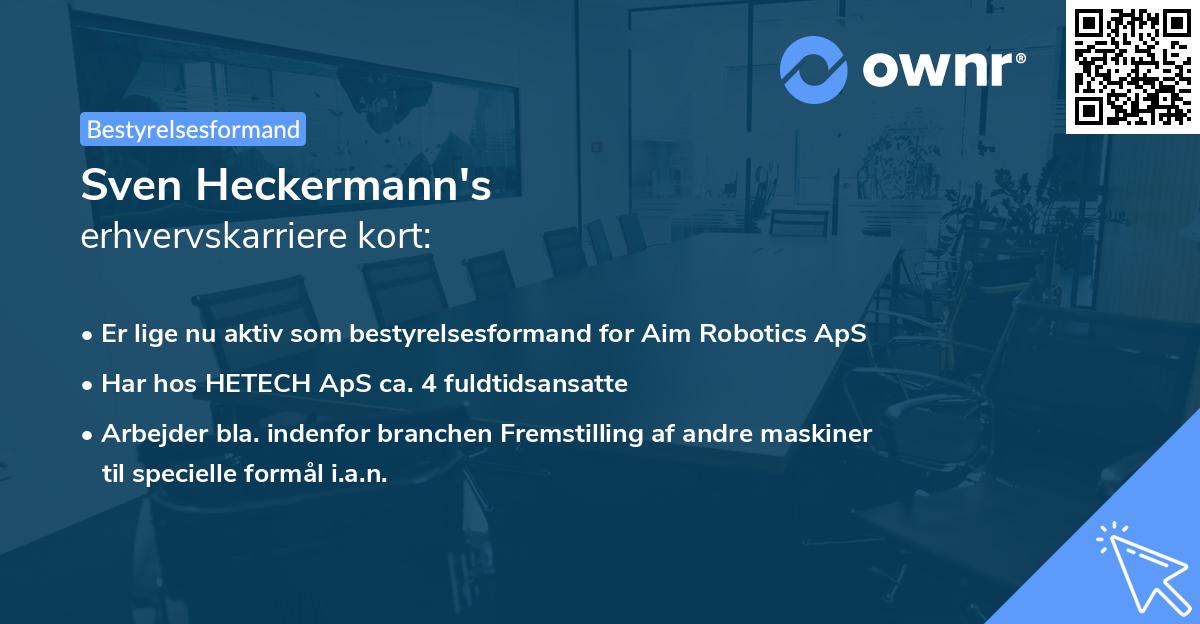 Sven Heckermann's erhvervskarriere kort