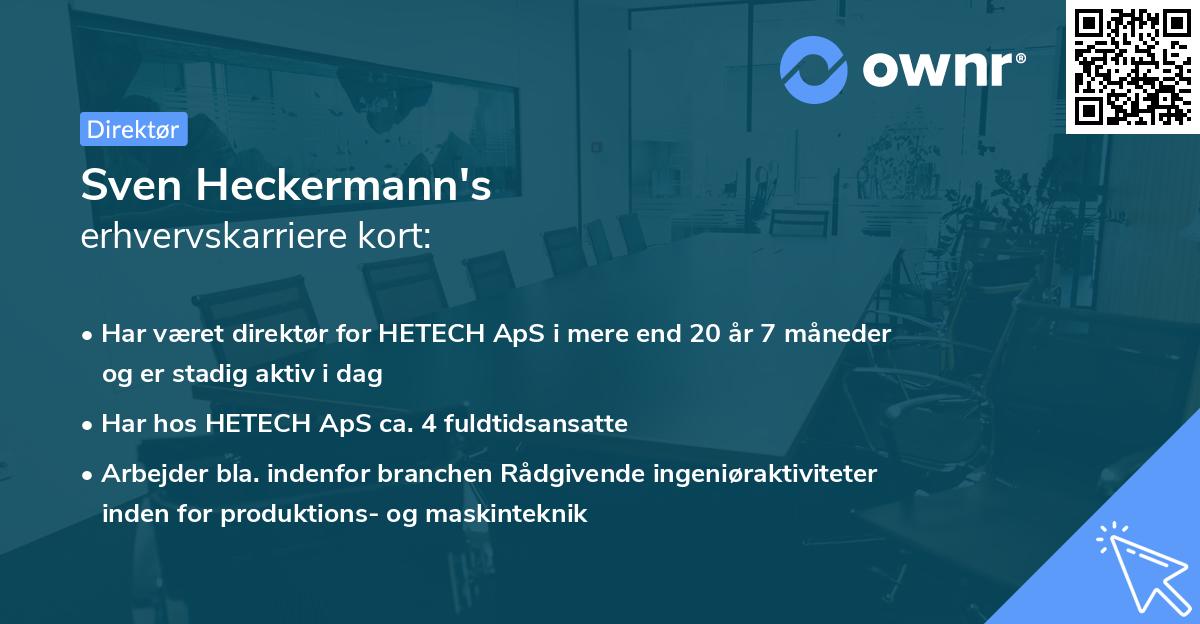 Sven Heckermann's erhvervskarriere kort