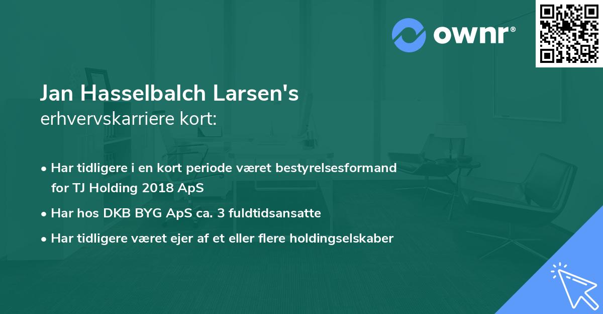 Jan Hasselbalch Larsen's erhvervskarriere kort