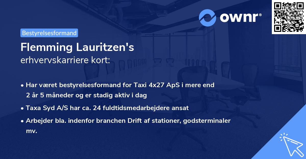 Flemming Lauritzen's erhvervskarriere kort