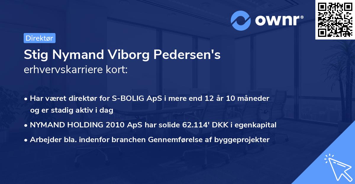 Stig Nymand Viborg Pedersen's erhvervskarriere kort