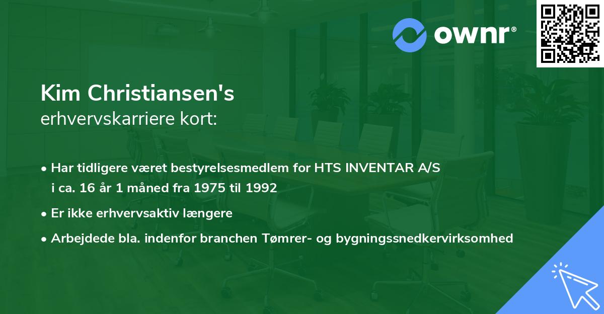 Kim Christiansen's erhvervskarriere kort