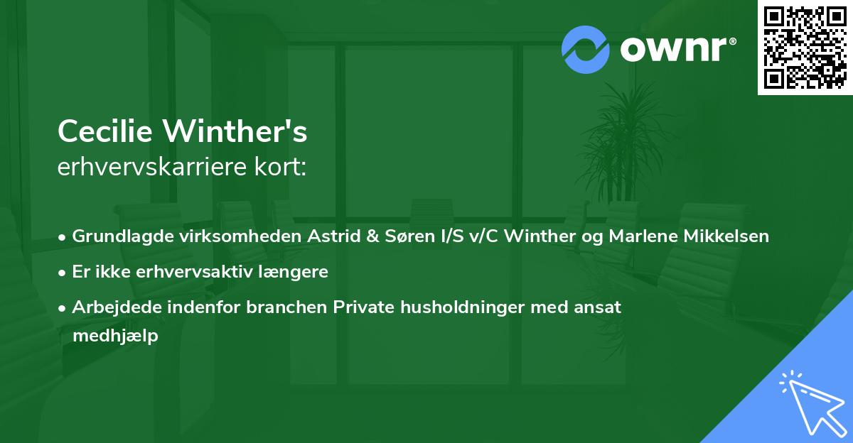 Cecilie Winther's erhvervskarriere kort
