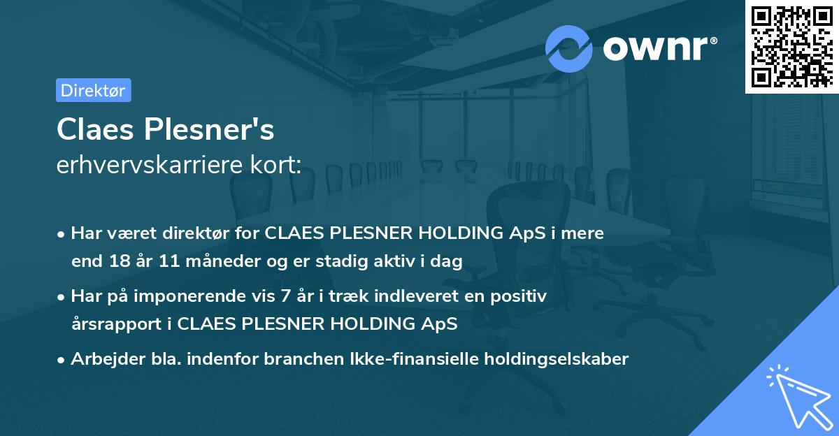 Claes Plesner's erhvervskarriere kort