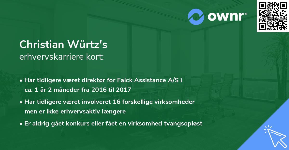 Christian Würtz's erhvervskarriere kort