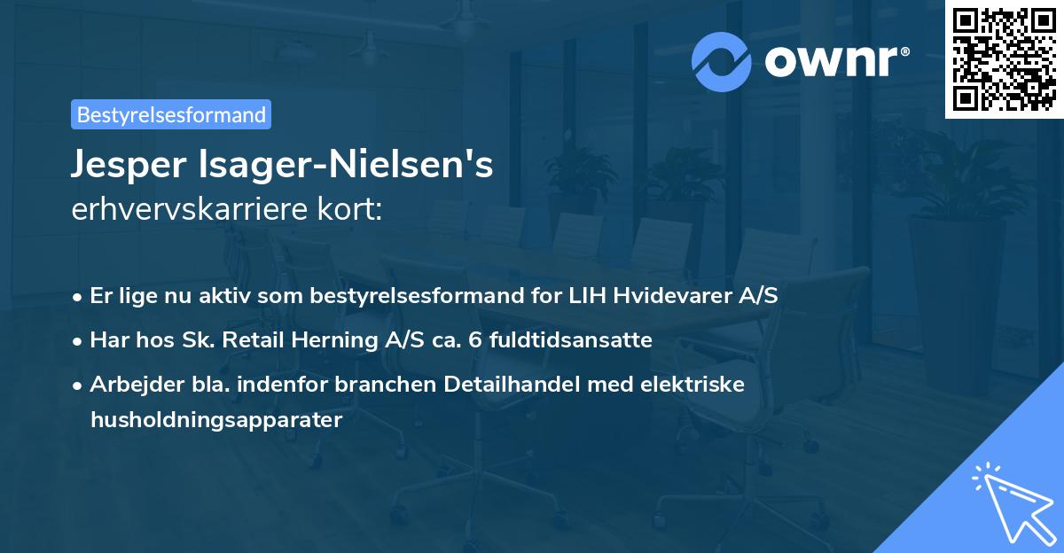 Jesper Isager-Nielsen's erhvervskarriere kort