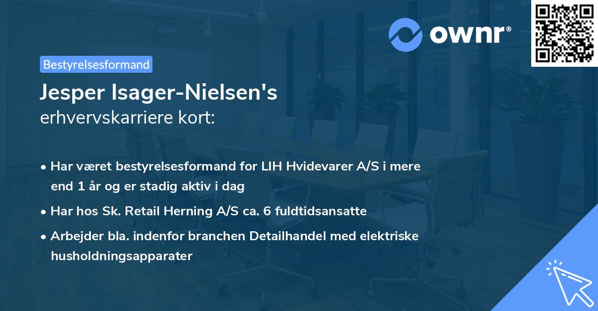 Jesper Isager-Nielsen's erhvervskarriere kort