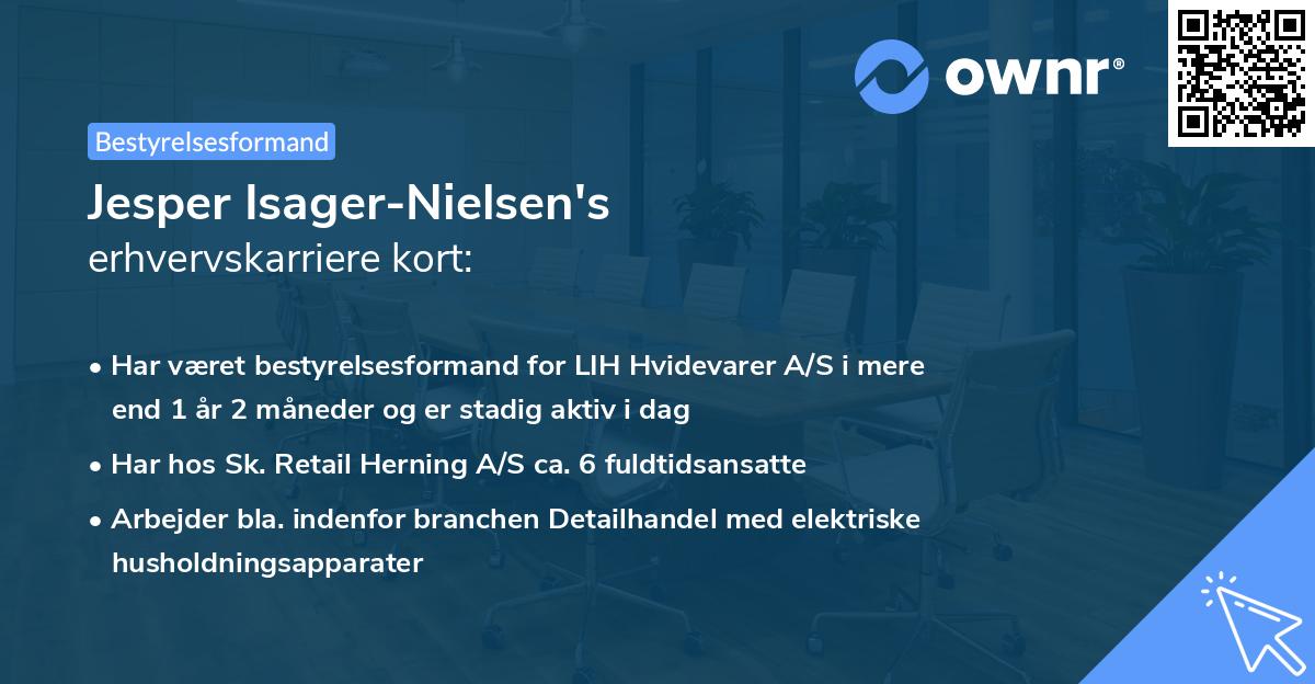 Jesper Isager-Nielsen's erhvervskarriere kort
