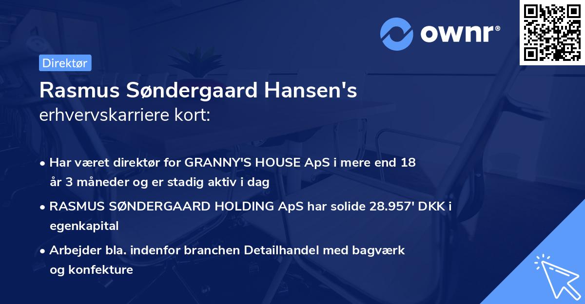 Rasmus Søndergaard Hansen's erhvervskarriere kort