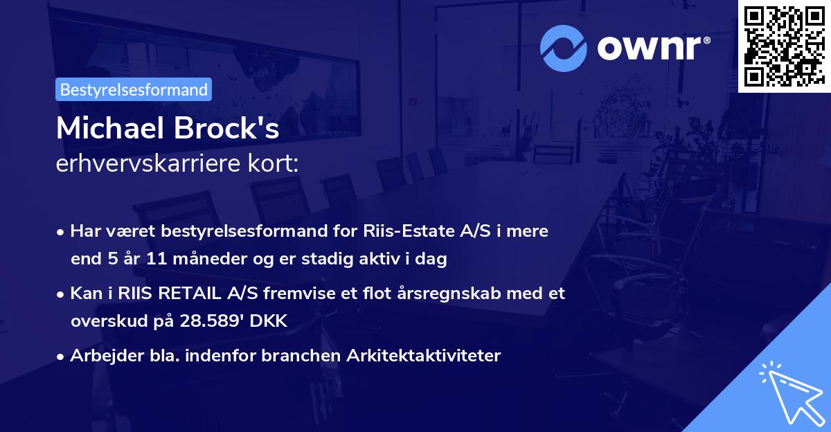 Michael Brock's erhvervskarriere kort