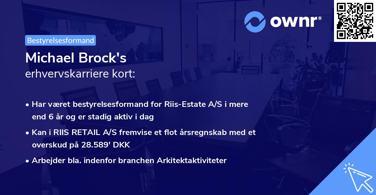 Michael Brock's erhvervskarriere kort