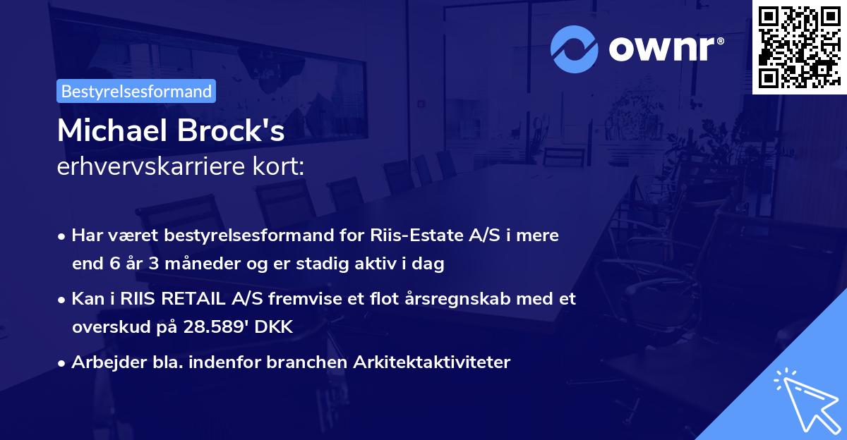 Michael Brock's erhvervskarriere kort