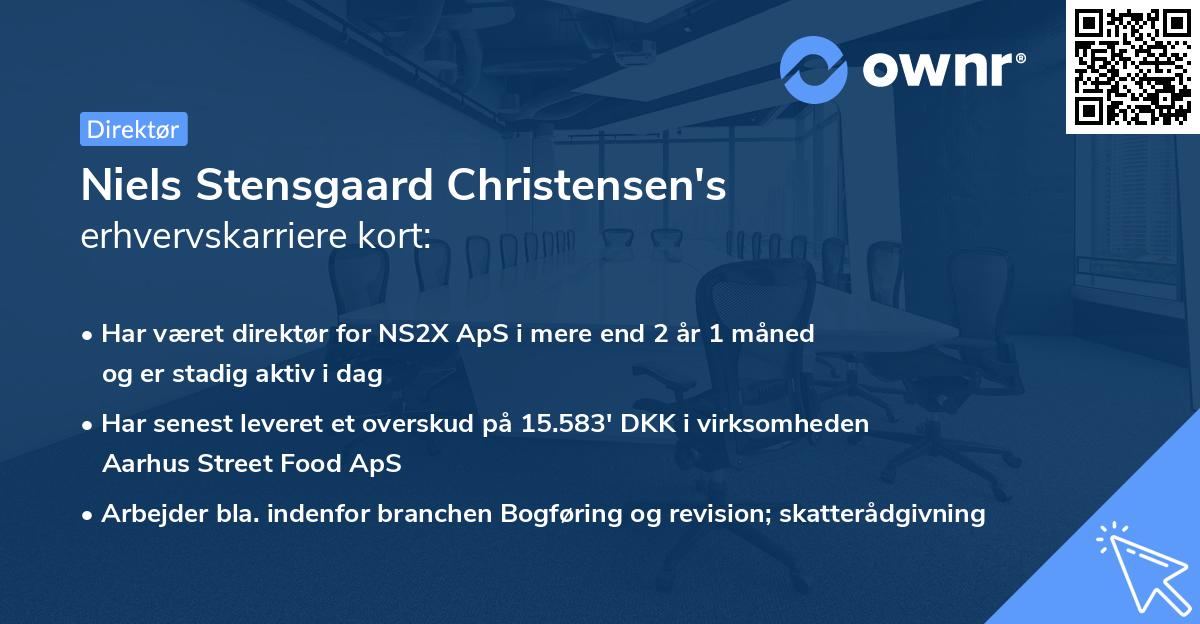 Niels Stensgaard Christensen's erhvervskarriere kort