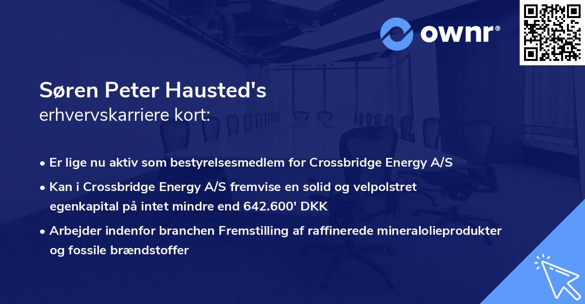 Søren Peter Hausted's erhvervskarriere kort