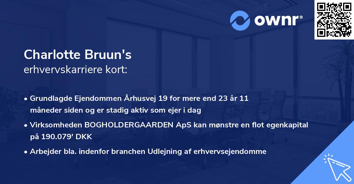 Charlotte Bruun's erhvervskarriere kort