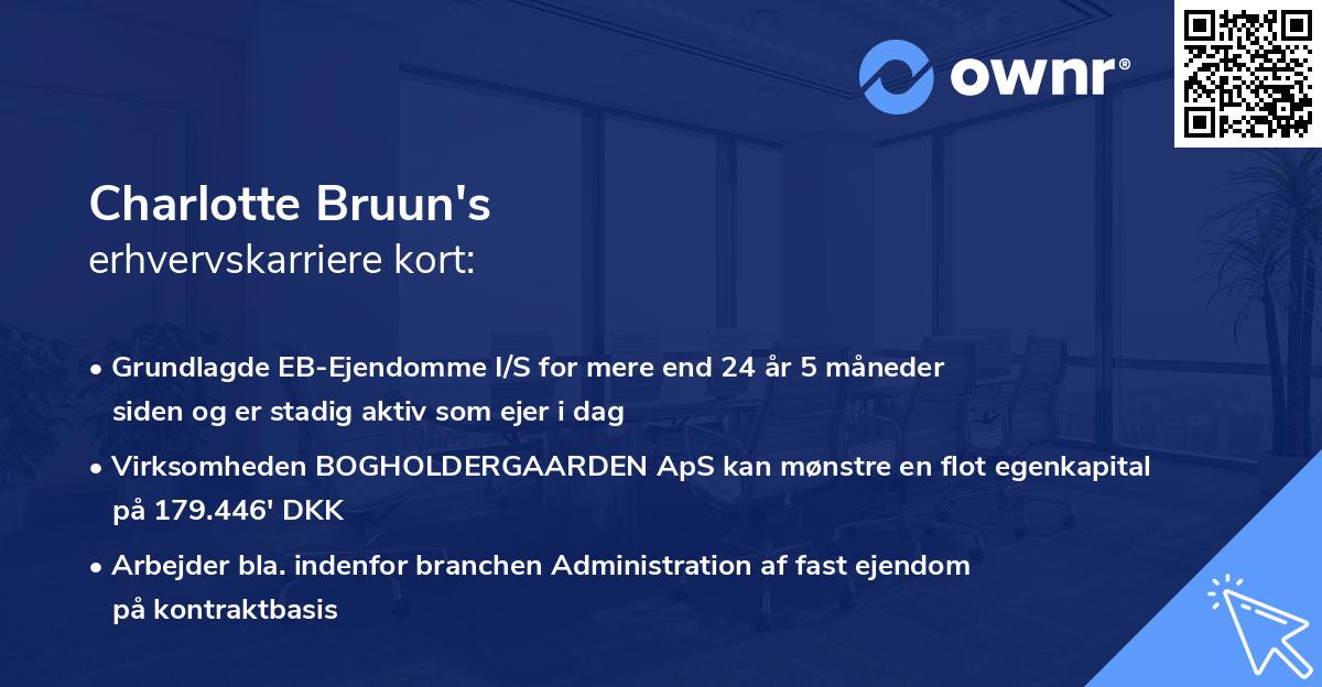 Charlotte Bruun's erhvervskarriere kort