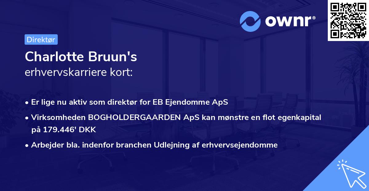 Charlotte Bruun's erhvervskarriere kort