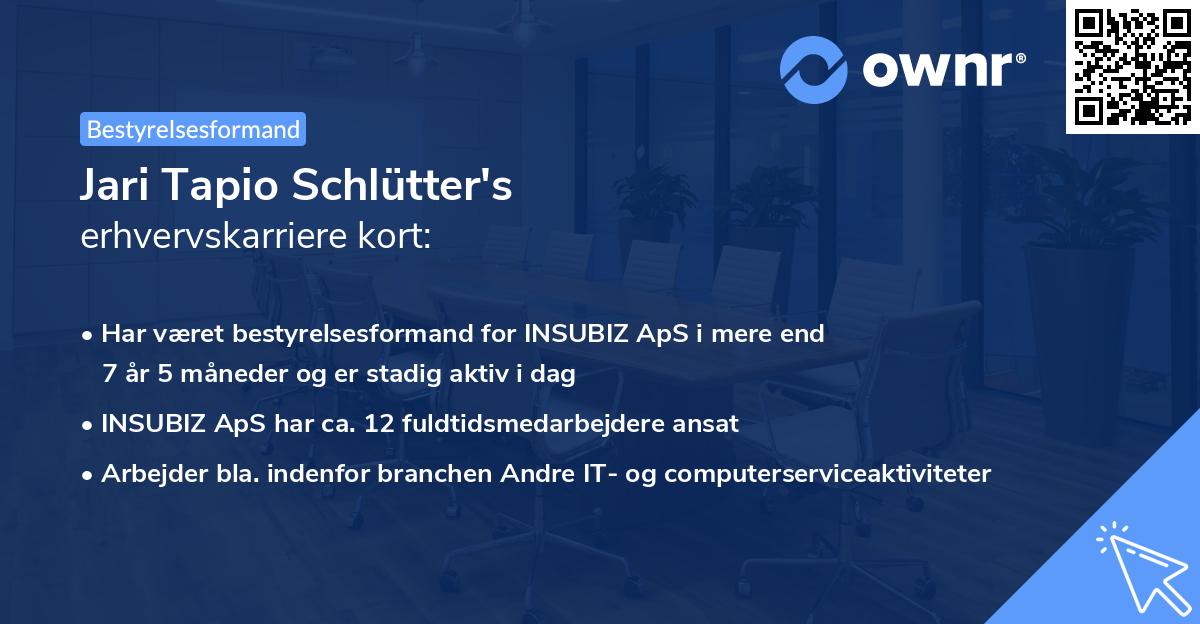 Jari Tapio Schlütter's erhvervskarriere kort