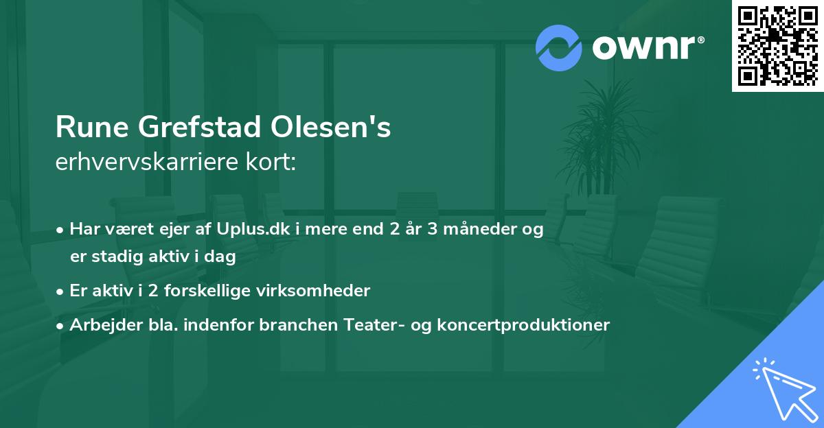 Rune Grefstad Olesen's erhvervskarriere kort