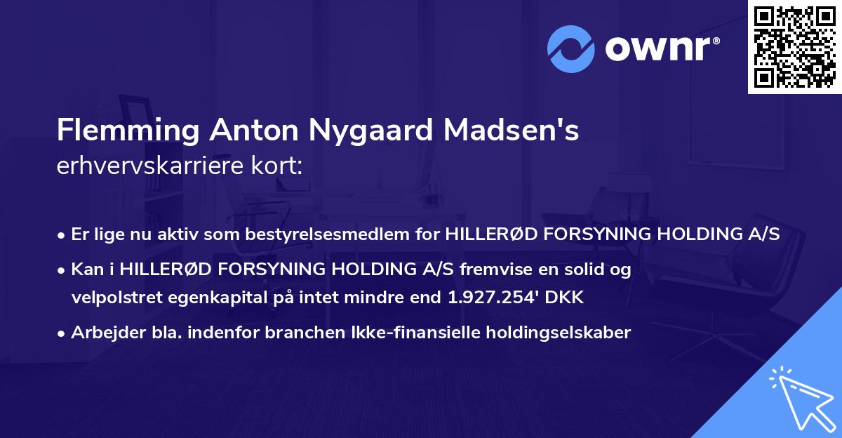 Flemming Anton Nygaard Madsen's erhvervskarriere kort